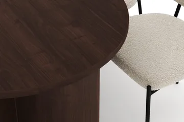 Dano Matbord 180 cm  med 6 Gemmiano Matstolar - Valnöt / Vit Bouclé - Möbler - Bord & matgrupp - Matgrupp