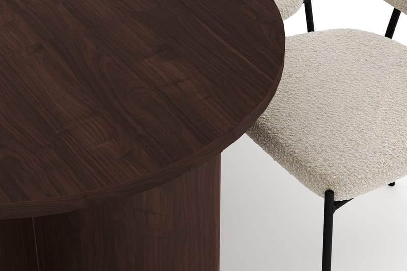 Dano Matbord 180 cm  med 6 Gemmiano Matstolar - Valnöt / Vit Bouclé - Möbler - Bord & matgrupp - Matgrupp