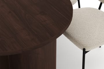 Dano Matbord 180 cm med 6 Heathrow Matstolar - Valnöt / Vit Bouclé - Möbler - Bord & matgrupp - Matgrupp