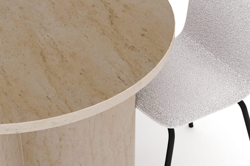 Dano Matbord 180 cm  med 6 Katy Matstolar - Travertin / Vit - Möbler - Bord & matgrupp - Matgrupp