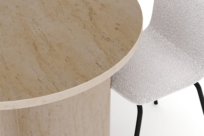 Dano Matbord 180 cm med 6 Katy Matstolar - Travertin / Vit - Möbler - Bord & matgrupp - Matgrupp