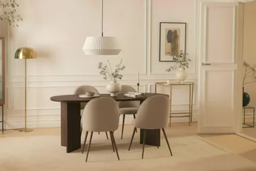 Dano Matbord 180 cm med 6 Naira Plus Matstolar - Valnöt / Greige - Möbler - Bord & matgrupp - Matgrupp