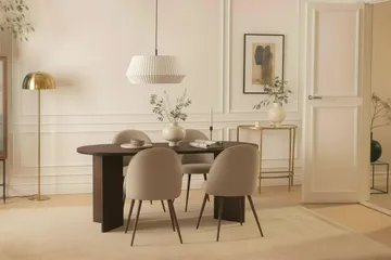 Dano Matbord 180 cm  med 6 Nibe Plus Matstolar - Valnöt / Greige - Möbler - Bord & matgrupp - Matgrupp