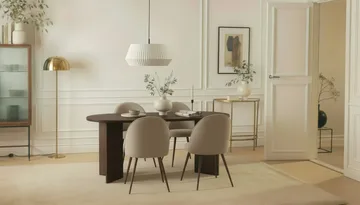 Dano Matbord 180 cm  med 6 Nibe Plus Matstolar - Valnöt / Greige - Möbler - Bord & matgrupp - Matgrupp