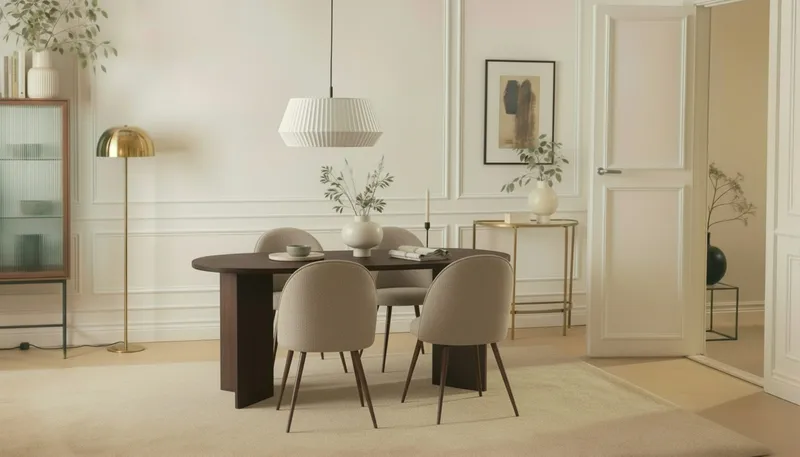 Dano Matbord 180 cm  med 6 Nibe Plus Matstolar - Valnöt / Greige - Möbler - Bord & matgrupp - Matgrupp