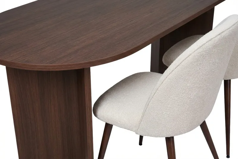 Dano Matbord 180 cm med 6 Nibe Plus Matstolar - Vit/Brun - Möbler - Bord & matgrupp - Matgrupp