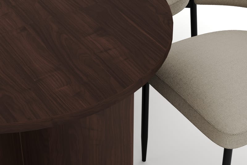 Dano Matbord 180 cm med 6 Sawako Matstolar - Valnöt / Beige - Möbler - Bord & matgrupp - Matgrupp