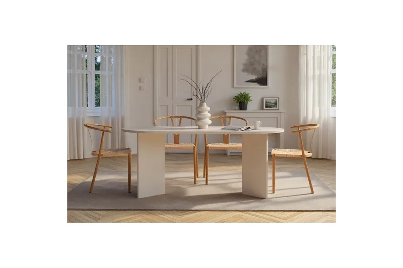 Dano Matbord 180 cm Oval - Natur/Vit - Möbler - Bord & matgrupp - Matbord & köksbord