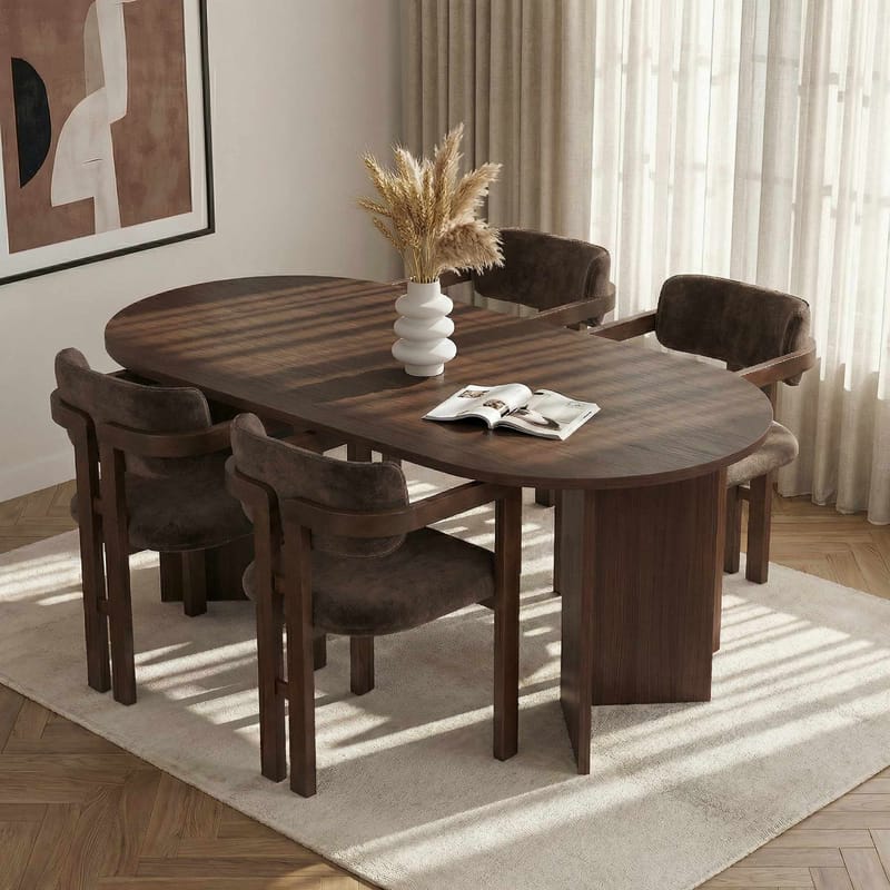 Dano Matbord- och stolset 180x75x90 cm 5 delar - Milano Valnöt, Mörk valnöt, Brun - Möbler - Bord & matgrupp - Matgrupp
