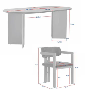 Dano Matgrupp 180 cm med 4 stolar - Möbler - Bord & matgrupp - Matgrupp