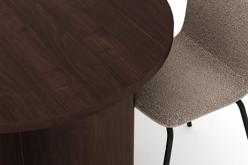 Dano Oval Matgrupp 180 cm – Matbord med 6 Katy Matstolar med Trä- och Valnötsutseende - Brun|Greige - Möbler - Bord & matgrupp - Matgrupp