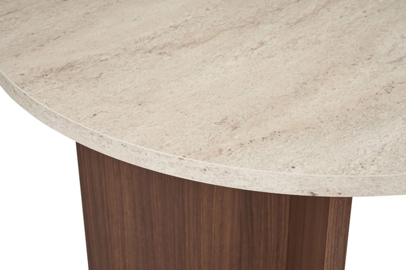 Dano Ovalt Matbord 180x90 cm med Travertin- och Valnötsutseende - Beige - Möbler - Bord & matgrupp - Matbord & köksbord