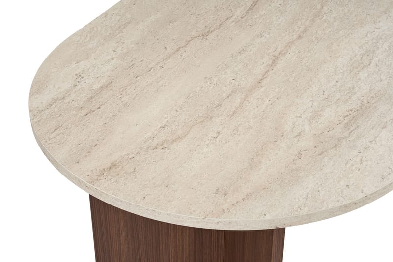 Dano Ovalt Matbord 180x90 cm med Travertin- och Valnötsutseende - Beige - Möbler - Bord & matgrupp - Matbord & köksbord
