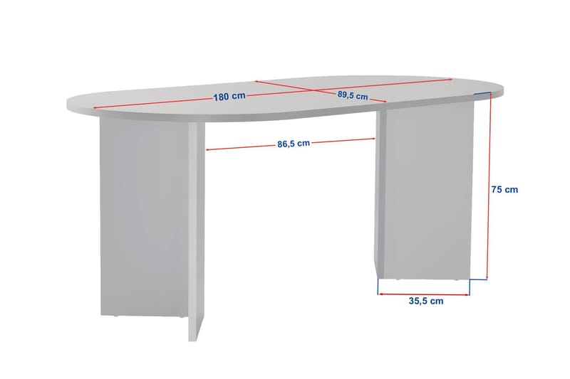 Dano Ovalt Matbord 180x90 cm med Travertin- och Valnötsutseende - Beige - Möbler - Bord & matgrupp - Matbord & köksbord