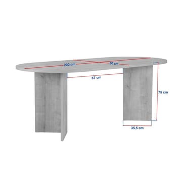 Dano Stort Ovalt Matbord 200 cm med Mörkt Träutseende - Svart - Möbler - Bord & matgrupp - Matbord & köksbord