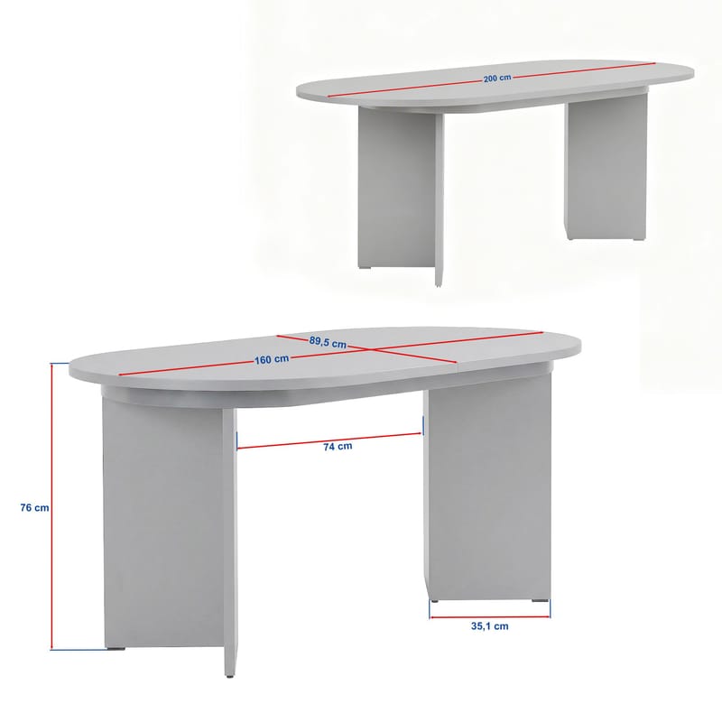 Dano Utdragbart Matbord 160-200 cm Oval - Travertin - Möbler - Bord & matgrupp - Matbord & köksbord