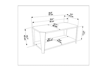 Dargaville Soffbord 91 cm - Valnöt/Svart - Möbler - Bord & matgrupp - Soffbord