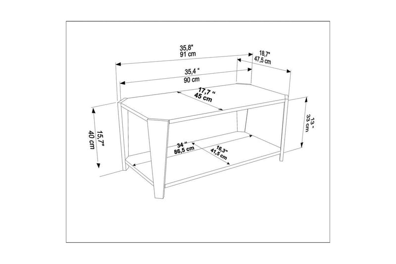 Dargaville Soffbord 91 cm - Valnöt/Svart - Möbler - Bord & matgrupp - Soffbord