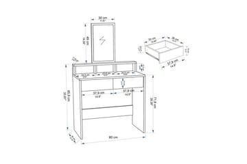 Dasina Sminkbord 80 cm - Vit - Möbler - Bord & matgrupp - Sminkbord & toalettbord
