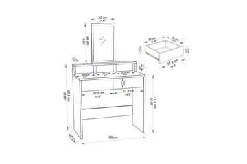 Dasina Sminkbord 80 cm - Vit - Möbler - Bord & matgrupp - Sminkbord & toalettbord