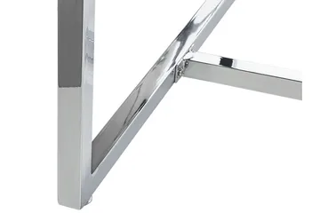 Davson Rektangulärt Matbord 160 cm med Glasskiva och Metallutseende - Transparent - Möbler - Bord & matgrupp - Matbord & köksbord