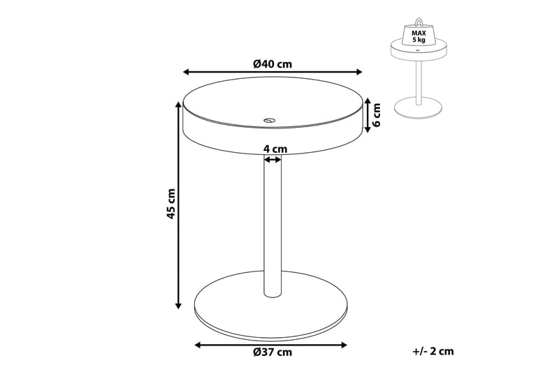 Debanhi Soffbord 40x45 cm - Mörkt trä/Vit - Möbler - Bord & matgrupp - Soffbord