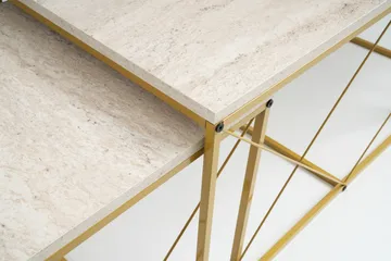 Defneia Soffbord 100 cm - Guld/Marmor - Möbler - Bord & matgrupp - Soffbord