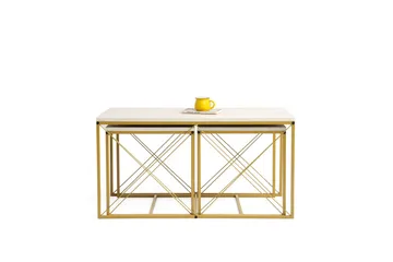 Defneia Soffbord 100 cm - Guld/Marmor - Möbler - Bord & matgrupp - Soffbord