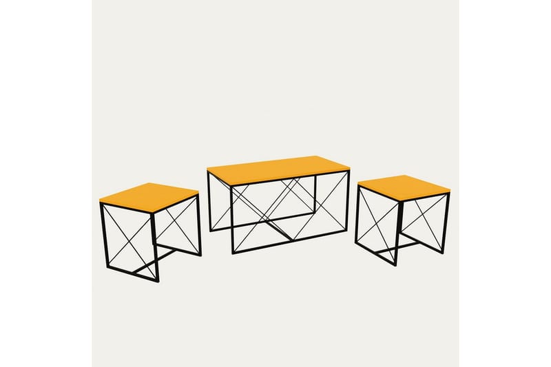 Defneia Soffbord 100 cm - Svart/Gul - Möbler - Bord & matgrupp - Soffbord