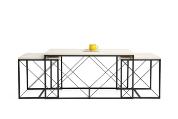 Defneia Soffbord 100 cm - Svart/Marmor - Möbler - Bord & matgrupp - Soffbord