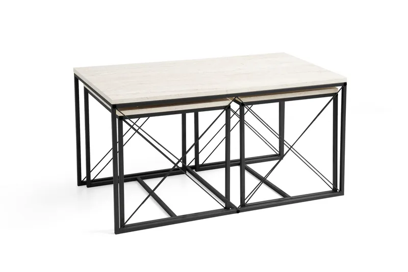 Defneia Soffbord 100 cm - Svart/Marmor - Möbler - Bord & matgrupp - Soffbord