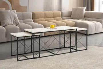 Defneia Soffbord 100 cm - Svart/Marmor - Möbler - Bord & matgrupp - Soffbord