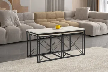 Defneia Soffbord 100 cm - Svart/Marmor - Möbler - Bord & matgrupp - Soffbord