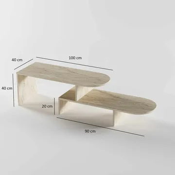 Deliones Soffbord 100 cm - Travertin - Möbler - Bord & matgrupp - Soffbord