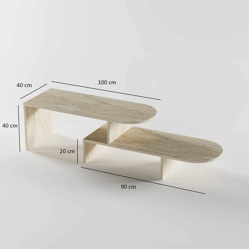 Deliones Soffbord 100 cm - Travertin - Möbler - Bord & matgrupp - Soffbord