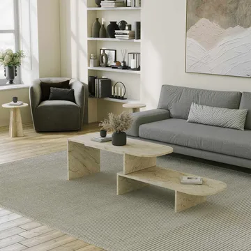 Deliones Soffbord 100 cm - Travertin - Möbler - Bord & matgrupp - Soffbord