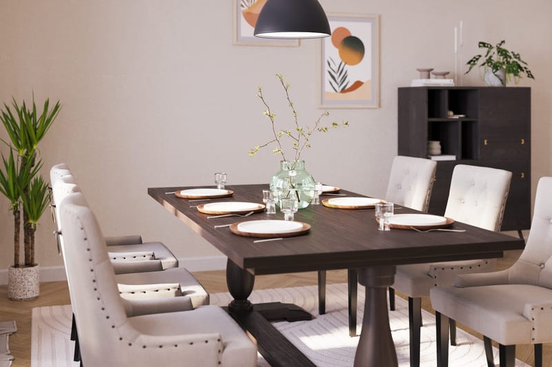 Dijon Matgrupp 200 cm med 6 Viktoria Matstol - 952430-6,704630-1 - Brun - Möbler - Bord & matgrupp - Matgrupp