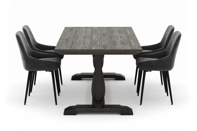 Dijon Matgrupp 200x100cm med 4 Alsarp Matstolar - Brun - Möbler - Bord & matgrupp - Matgrupp