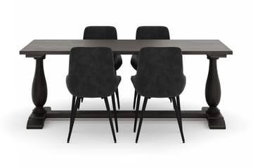 Dijon Matgrupp 200x100cm med 4 Alsarp Matstolar - Brun - Möbler - Bord & matgrupp - Matgrupp