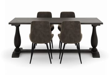 Dijon Matgrupp 200x100cm med 4 Alsarp Matstolar - Brun - Möbler - Bord & matgrupp - Matgrupp