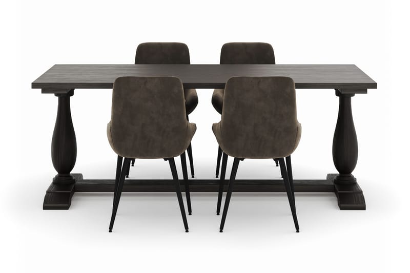 Dijon Matgrupp 200x100cm med 4 Alsarp Matstolar - Brun - Möbler - Bord & matgrupp - Matgrupp