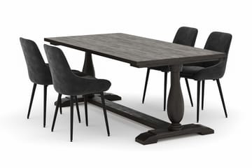 Dijon Matgrupp 200x100cm med 4 Alsarp Matstolar - Brun - Möbler - Bord & matgrupp - Matgrupp