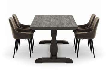 Dijon Matgrupp 200x100cm med 4 Alsarp Matstolar - Brun - Möbler - Bord & matgrupp - Matgrupp