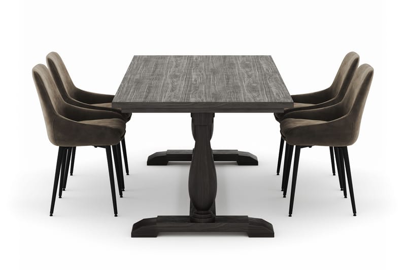 Dijon Matgrupp 200x100cm med 4 Alsarp Matstolar - Brun - Möbler - Bord & matgrupp - Matgrupp
