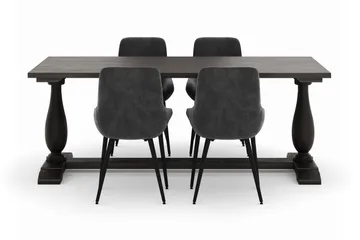 Dijon Matgrupp 200x100cm med 4 Alsarp Matstolar - Brun - Möbler - Bord & matgrupp - Matgrupp