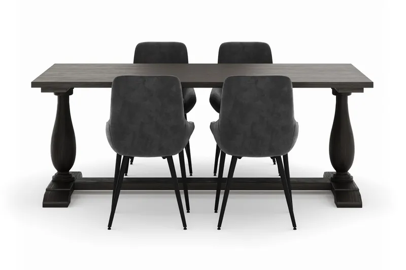 Dijon Matgrupp 200x100cm med 4 Alsarp Matstolar - Brun - Möbler - Bord & matgrupp - Matgrupp