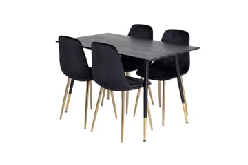 Dipp Matbord 120 cm med 4 Polar Köksstol Sammet - Möbler - Bord & matgrupp - Matgrupp
