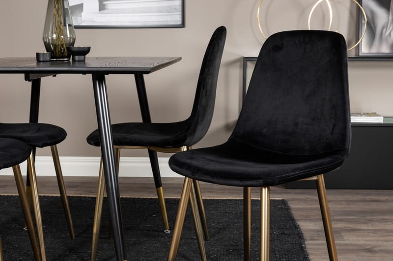 Dipp Matbord 120 cm med 4 Polar Köksstol Sammet - Möbler - Bord & matgrupp - Matgrupp