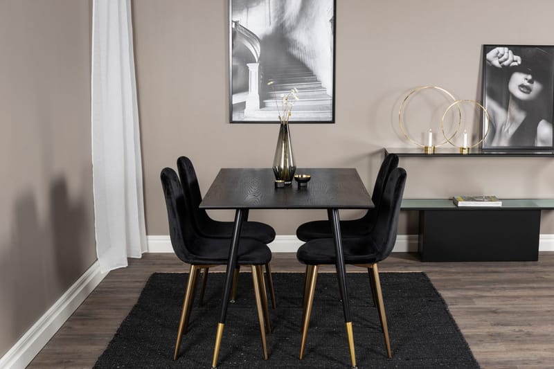 Dipp Matbord 120 cm med 4 Polar Köksstol Sammet - Möbler - Bord & matgrupp - Matgrupp