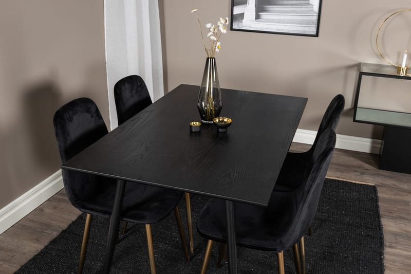 Dipp Matbord 120 cm med 4 Polar Köksstol Sammet - Möbler - Bord & matgrupp - Matgrupp